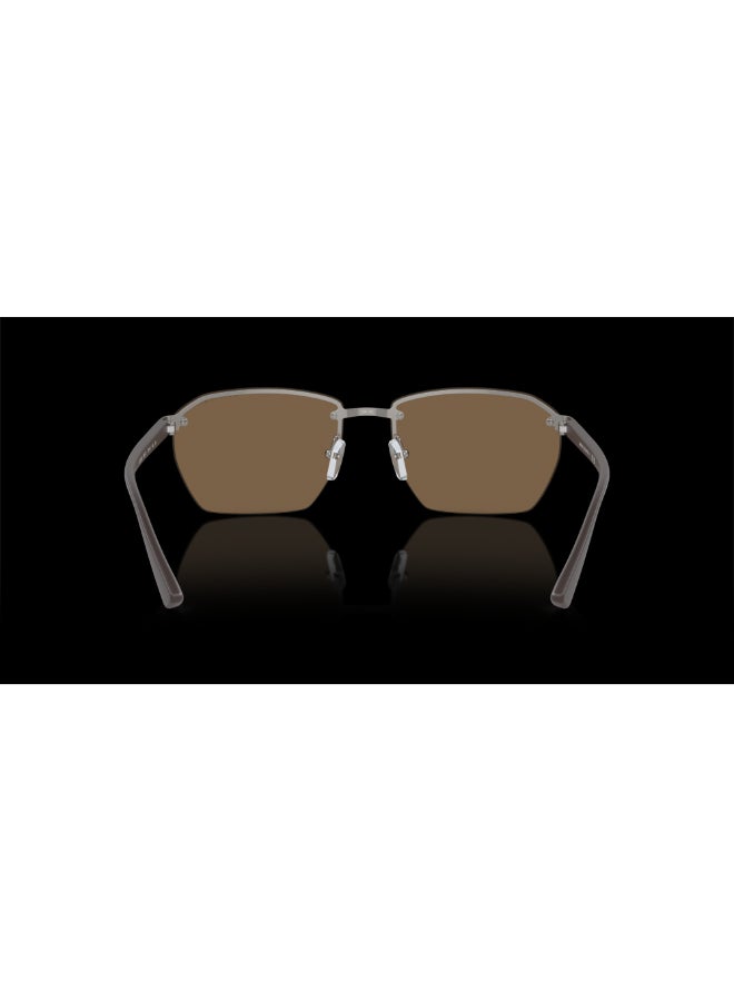 Armani Exchange نظارات شمسية مربعة للرجال من أرماني إكستشينج - AX 2048S - حجم العدسة: 59 مم - لون رمادي لامع - Image 3