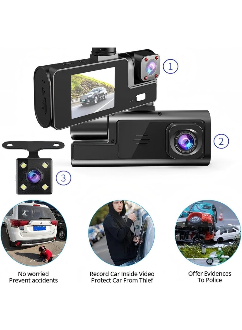 MUNTAQI Dash Cam Front and Rear – 1080P Full HD Car Camera with Night Vision, G-Sensor, Parking Monitor, Loop Recording, Wide Angle Dual Dashcams for Cars - Image 2