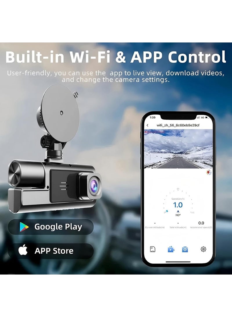 MUNTAQI Dash Cam Front and Rear – 1080P Full HD Car Camera with Night Vision, G-Sensor, Parking Monitor, Loop Recording, Wide Angle Dual Dashcams for Cars - Image 4