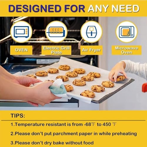 Zxtor 140 Parchment Paper Sheets for Baking, 40 GSM, Non-Stick, Food-Grade, Double-Sided Silicone Coated, Grease-Proof for Cooking, Grilling, Wrapping, Air Frying and Roasting Size 10" x 10" in White - Image 5