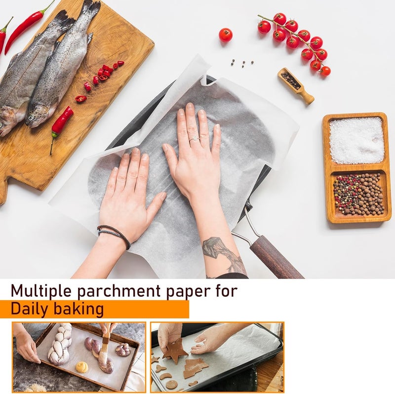 Zxtor 140 Parchment Paper Sheets for Baking, 40 GSM, Non-Stick, Food-Grade, Double-Sided Silicone Coated, Grease-Proof for Cooking, Grilling, Wrapping, Air Frying and Roasting Size 10" x 10" in White - Image 3