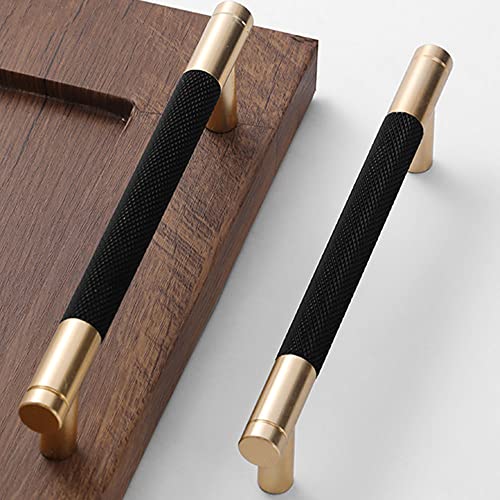 Westablize 24 Pack 5 Inch 128 mm Bar Cabinet Pulls Gold and Black Knurled Handles for Brushed Gold Drawer Pulls Cupboard Aluminum Handles - Image 2