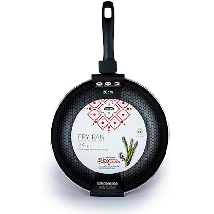 SENSTAN Flame Design Fry Pan  NonStick Frying Pan  24X50Cm Skillet  FlamePatterned Saut Pan  Premium Cooking Pan - Image 4
