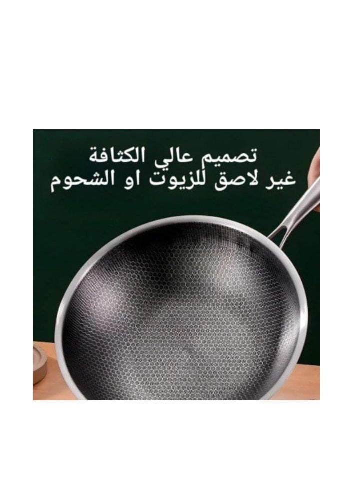 ماركة غير محددة - مقلاة من الجرانيت ويد الخشب، طاسة قلي صديقة للبيئة، غير لاصقة ( 28 سم ) - Image 1