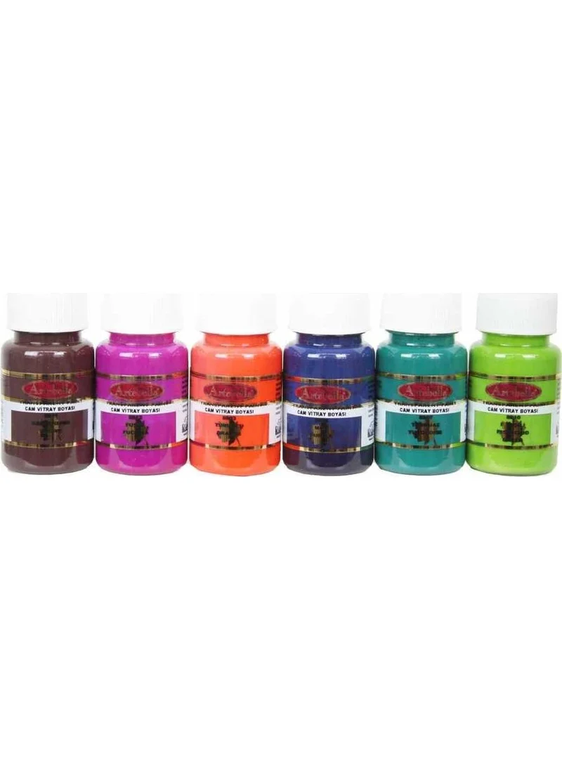 Artebella ABSTC002 Transparent Glass Stained Glass Paint 50 cc Pack of 6