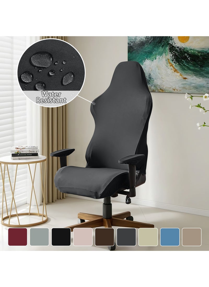 DUNISO Gaming Chair Covers Stretch Washable Computer Chair Slipcovers for Armchair, Swivel Chair, Reclining Racing Gaming Chair,Computer boss Chair ( Dark Gray)  - Image 1