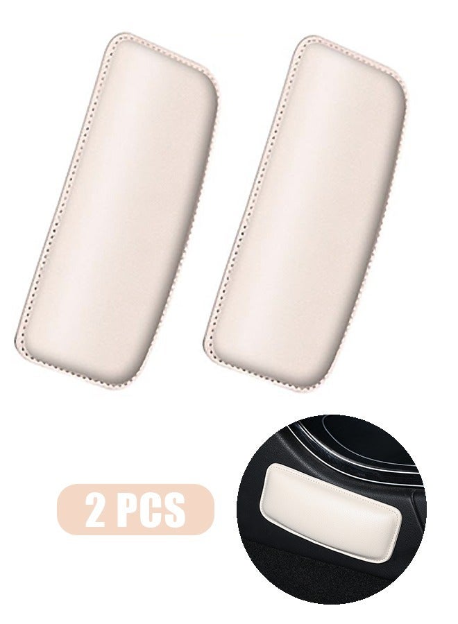 2 Pcs Universal Car Center Console Knee Cushion Soft Pad Car Knee Cushion Car Armrest Support Car Pillow Auto Knee Leg Elbow Pad Soft Arm Automotive Interior Accessories for Car (White) - Image 1