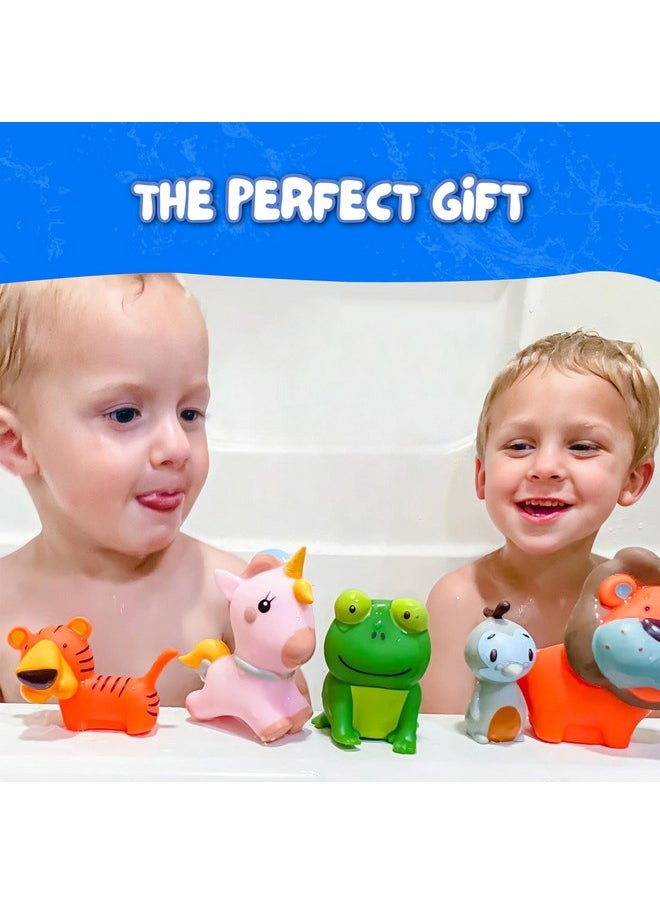 SplashEZ Mold Free Bath Toys For Babies & Toddlers, Animal No Hole Bath Toys, No Mold For Tub, Beach, Pool, Bpa-Free, Dishwasher-Safe, Infant Bath Toys No Holes 0 1 3 6 12 18 Months  - Image 4