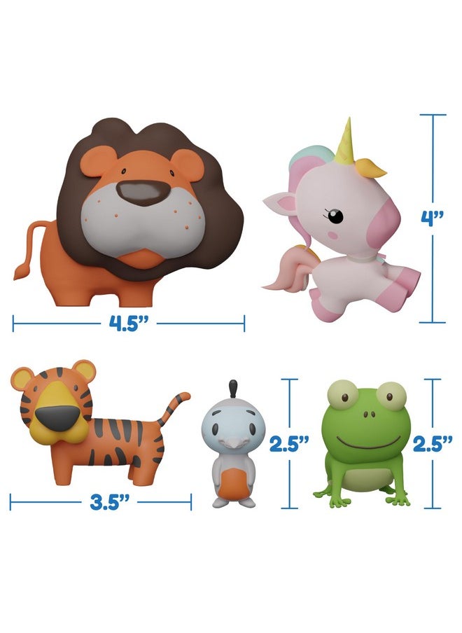 SplashEZ Mold Free Bath Toys For Babies & Toddlers, Animal No Hole Bath Toys, No Mold For Tub, Beach, Pool, Bpa-Free, Dishwasher-Safe, Infant Bath Toys No Holes 0 1 3 6 12 18 Months  - Image 1