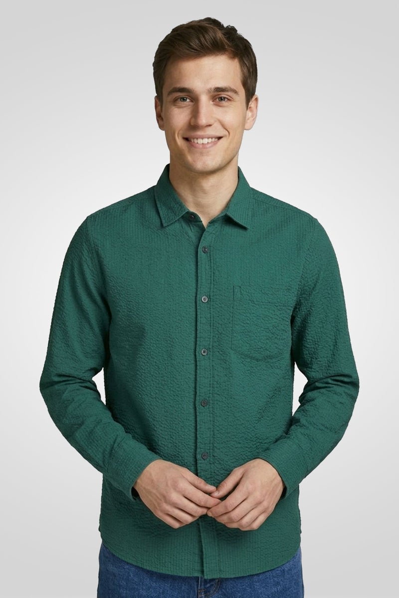 Aeropostale قميص رجالي عادي بقصة مريحة بأكمام طويلة، أخضر - Image 1
