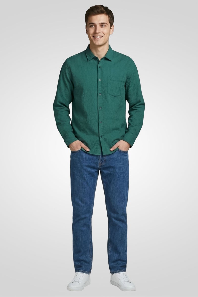 Aeropostale قميص رجالي عادي بقصة مريحة بأكمام طويلة، أخضر - Image 5