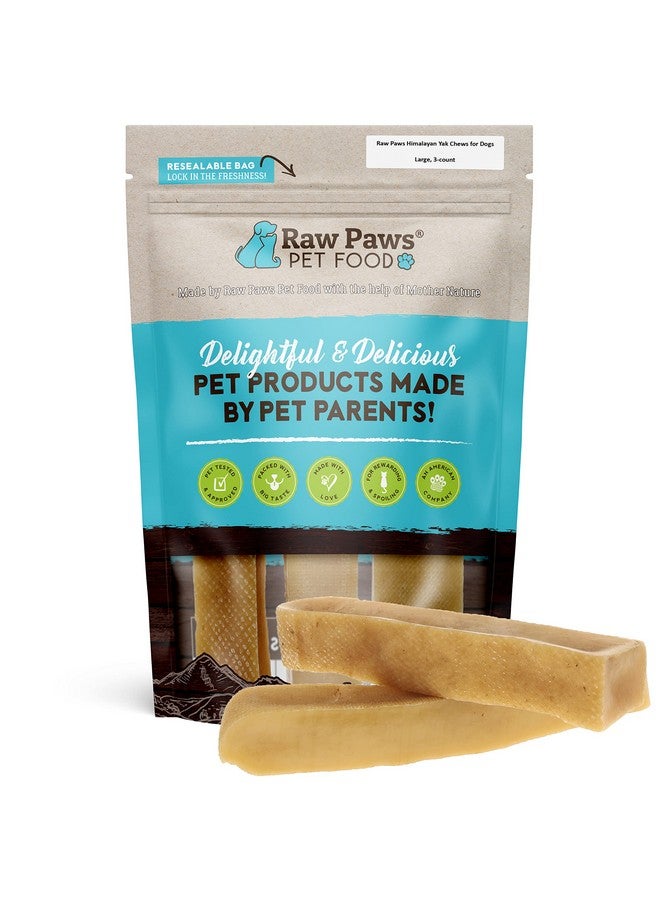 Raw Paws Yak Cheese Himalayan Yak Chews For Large Dogs, Large (3Count)  Himalayan Cheese For Large Dogs  Yak Bones For Dogs  Yak Milk Bones For Dogs  Dog Cheese Chews Himalayan  Dog Yak Chews - Image 1
