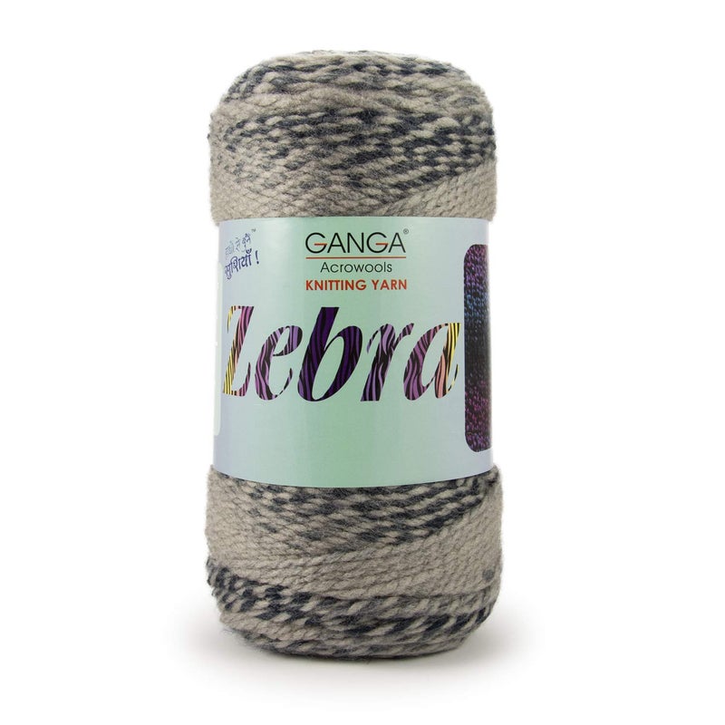 GANGA Acrowools خيوط غانغا أكروولز زيبرا أكريليك للتريكو اليدوي، عبوة من 2 كرة - 150 جرام لكل منها (PTT-5035)، متعدد الألوان - Image 2