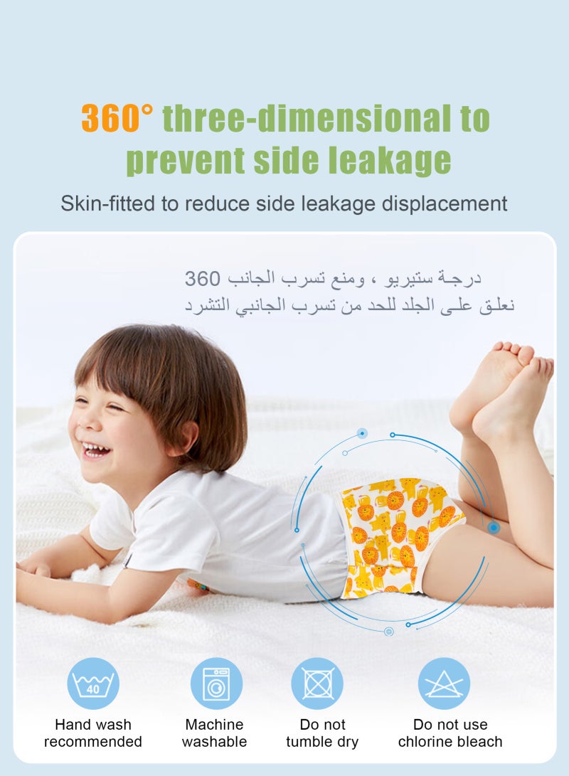 URbazaar Baby Potty Training Underwear for Boys and Girls, 5 Pack Absorbent Training Pants for Toddlers with Printed Reusable Cotton Toilet Training Pants for 8-13kg Kids (2-4 Years) - Image 4