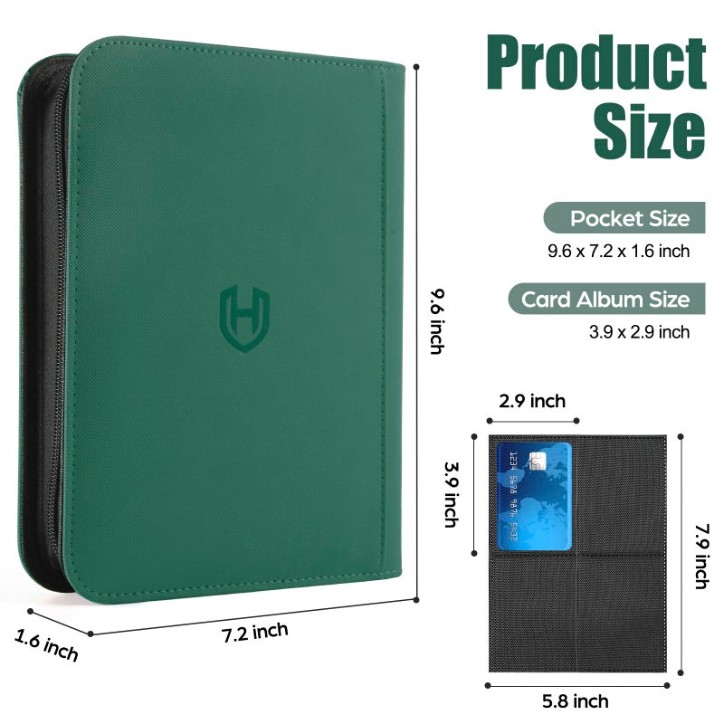 Pemocyny Card Binder 4 Pocket with Zipper, 288 Pockets Trading Card Holder Book, Premium PU Cover Zip Folder Binder, Side Loading Carrying Case Binder Album for TCG, MTG, Sports Cards, Game Cards - Image 3