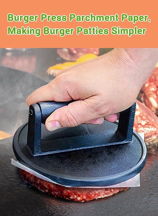 سويت لايف 200 قطعة من ورق البرشمان للخبز، ورق فطيرة الهامبرجر، ورق شمع غير لاصق مربع مقاس 5.5 بوصة لضغط البرجر، قطع بسكويت منفصلة - Image 3