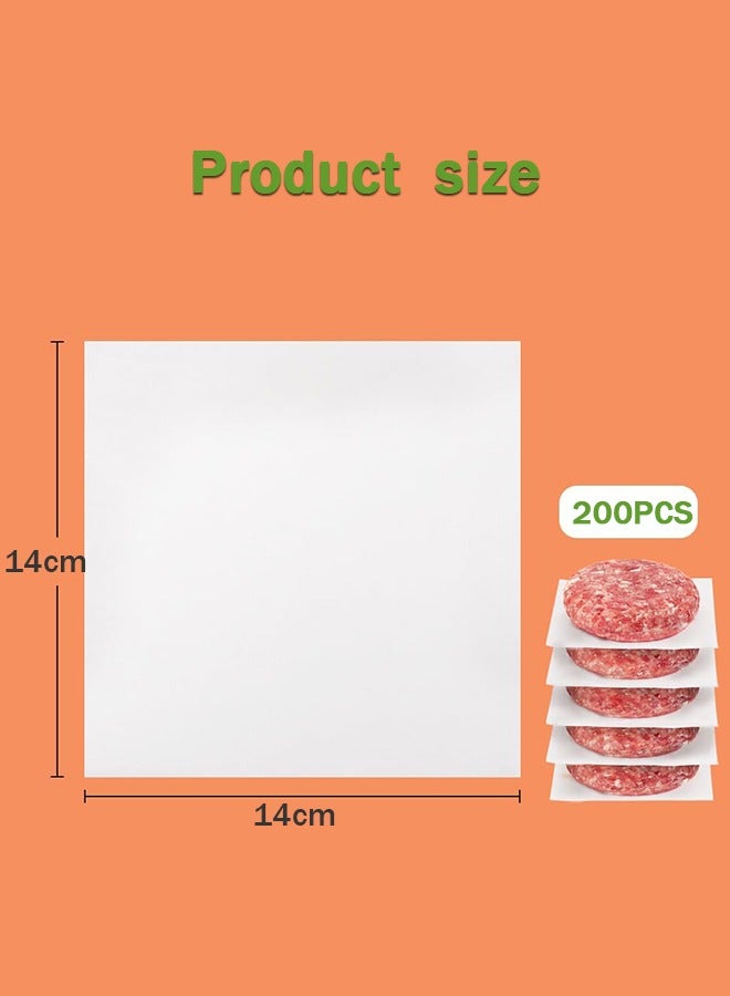 سويت لايف 200 قطعة من ورق البرشمان للخبز، ورق فطيرة الهامبرجر، ورق شمع غير لاصق مربع مقاس 5.5 بوصة لضغط البرجر، قطع بسكويت منفصلة - Image 2