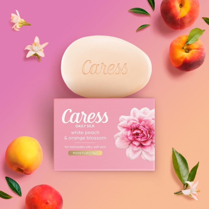 Caress صابون بار كيريس للجمال لبشرة ناعمة بشكل ملحوظ - مستخلص حرير يومي وزيت زهور 3.15 أونصة 3 قطع - Image 4