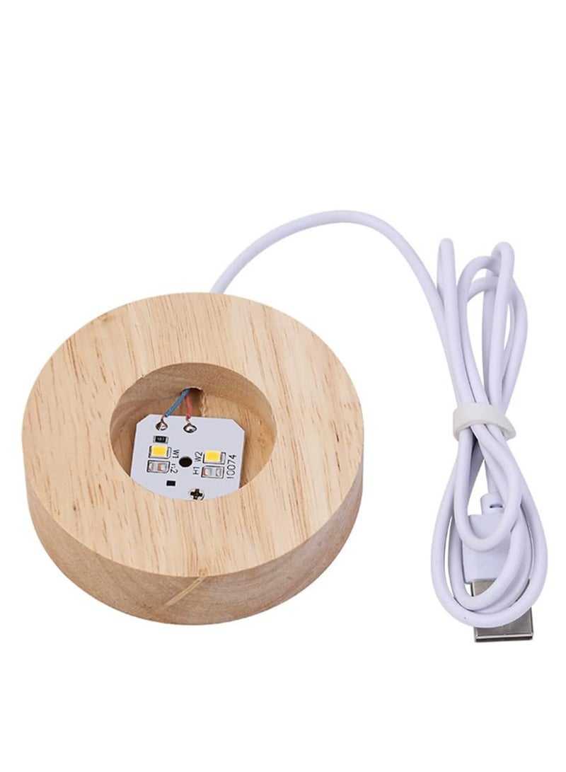 3D Nightlight, Crystal Ball Night Warm Light, Table Lamp with Wood Base, 16 Color Variations, Holidays, Birthdays,  (8 cm Crystal Ball + 7 x 2 cm Base) - Image 5