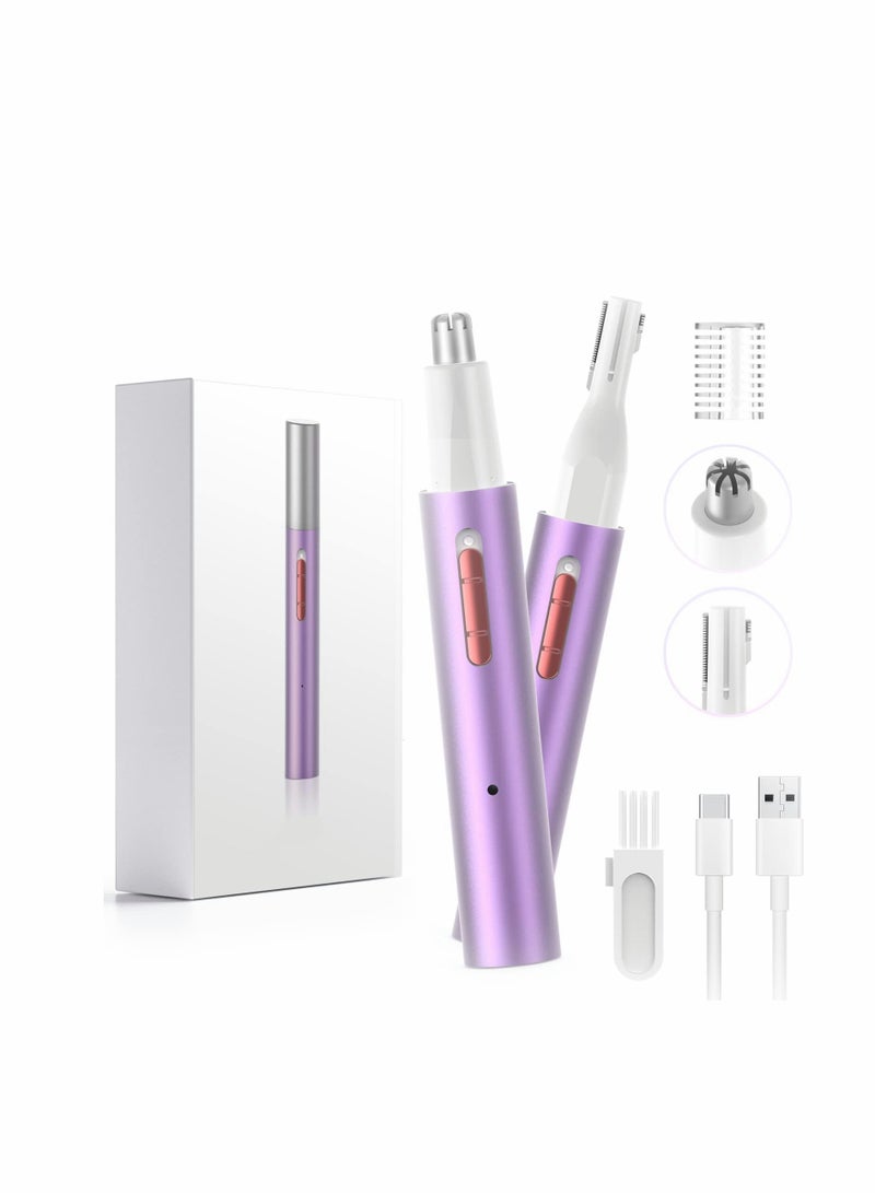 SYOSI Nose Hair Trimmer for Women& Eyebrow Trimmer USB Rechargeable，Facial Hair Remover for Women，3 in 1 Eyebrow Razor and Painless Hair Remover，IPX6 Waterproof Dual Edge Blades for Easy Cleansing - Image 1