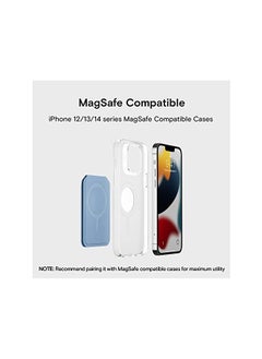 MOFT محفظة MagSafe متوافقة مع هواتف iPhone 14 / iPhone 13 / iPhone 12 Series مع نافذة هوية مفتوحة واستخدام مريح للبطاقات وحامل قوي مع حامل هاتف بمفصلة فولاذية، Windyblue  - Image 4