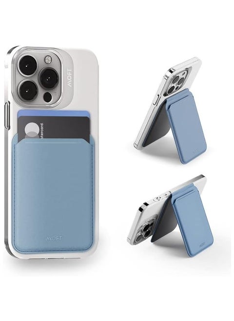 MagSafe Compatible Wallet Quick Access for iPhone 14 /iPhone 13/ iPhone12 Series Open ID Window Convenient Card Use and Sturdy Stand with Steel Hinge Flash Wallet Phone Stand,Windyblue