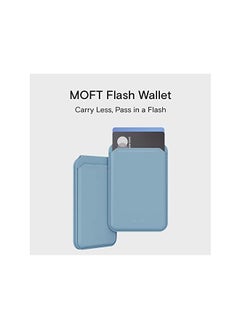 MOFT محفظة MagSafe متوافقة مع هواتف iPhone 14 / iPhone 13 / iPhone 12 Series مع نافذة هوية مفتوحة واستخدام مريح للبطاقات وحامل قوي مع حامل هاتف بمفصلة فولاذية، Windyblue  - Image 3