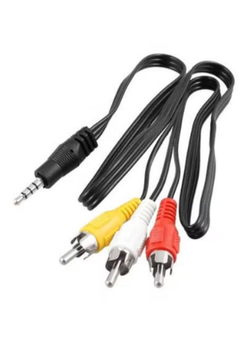 Male To 3 RCA Audio Video Male AV Camcorder Cable