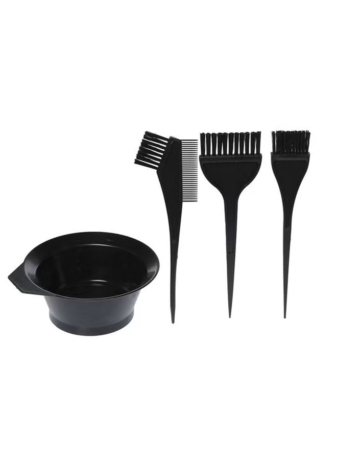 طقم فرش لصبغ الشعر مع صحن مكون من 4 قطع أسود - Image 3