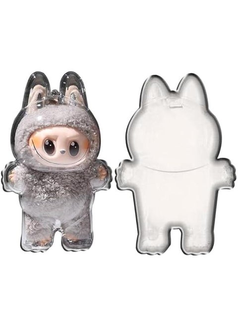 Clear Bag Keychain For LABUBU Plush Doll,Hanging Display Case,Protective Case,Plastic PVC Storage Box (V1)