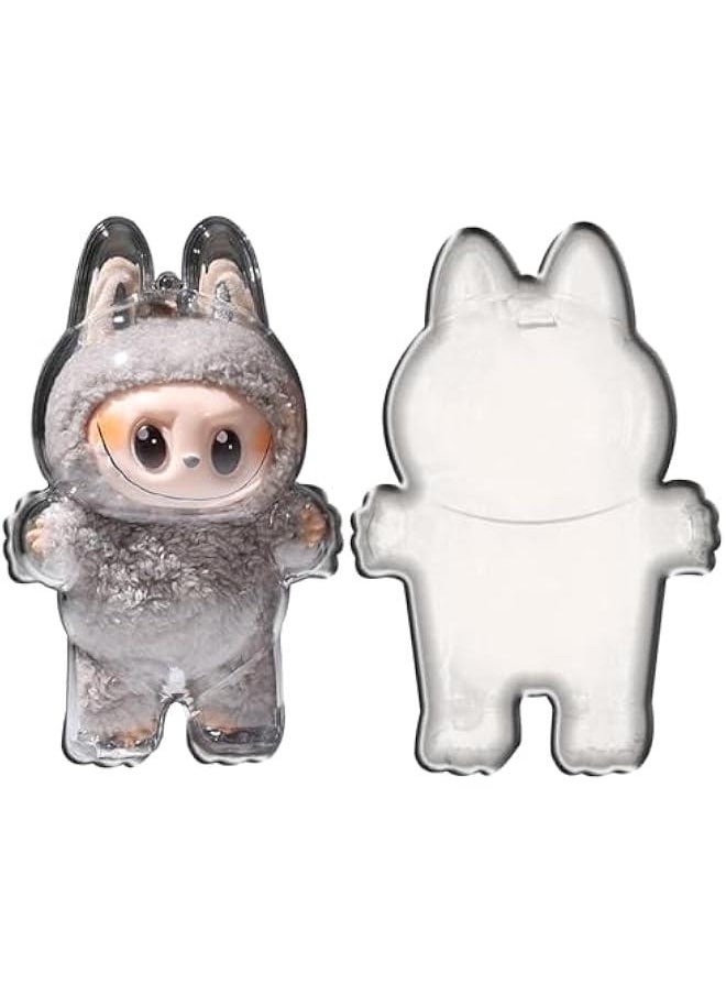 Arabest Clear Bag Keychain For LABUBU Plush Doll,Hanging Display Case,Protective Case,Plastic PVC Storage Box (V1)  - Image 1