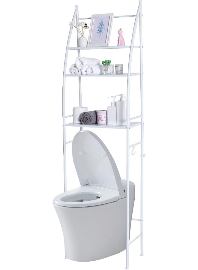 YumLock YumLock Dorsa Toilet Storage Rack, 3 Tier Over Commode Shelving, No Drilling, Easy To Assemble, High Capacity, Very Sturdy Space-Saving Shelf  - Image 1