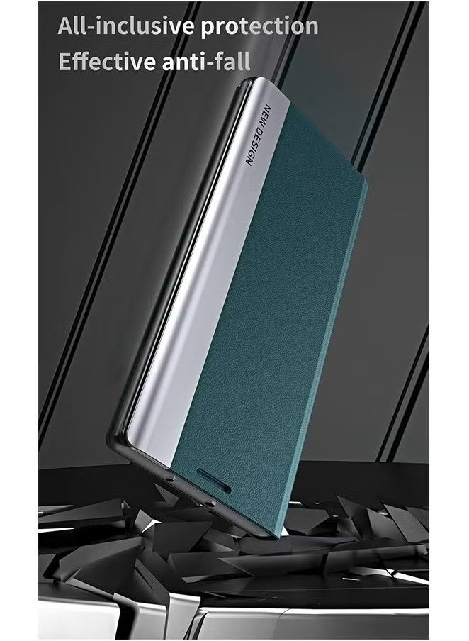 X-level Honor X9c Flip Case,Ultra Slim TPU Leather Full Body Protection Magnetic Stand Shockproof Phone Cover,Green - Image 5