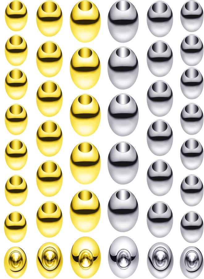 Canlierr 120 Pieces Memory Wire End Caps 3mm 4mm 5mm Stainless Steel Cord End Caps Half Drilled Beads for Earrings Necklace Bracelet Jewelry Making DIY Crafts(Gold, Silver) - Image 1