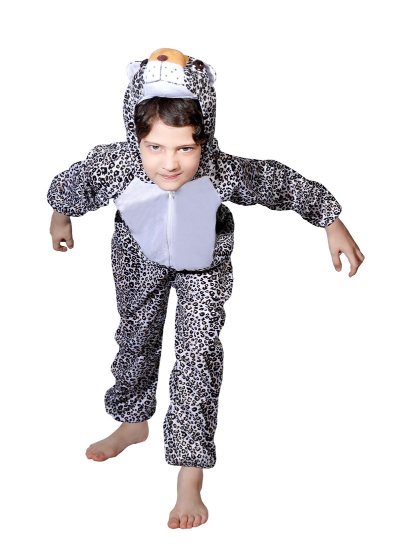 Toy Box Kids Leopard Costume Jumpsuit with Hood, Animal Fancy Dress, Party Outfit, Size S(1-3 Years) - Image 1
