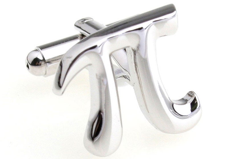 MRCUFF PI 3.1415 Math Pair Cufflinks in a Presentation Gift Box & Polishing Cloth - Image 1