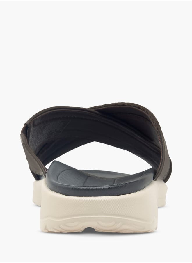 LBL by Shoexpress Men Stitch Detail Slip-On Cross-Strap Sandals  - Image 4