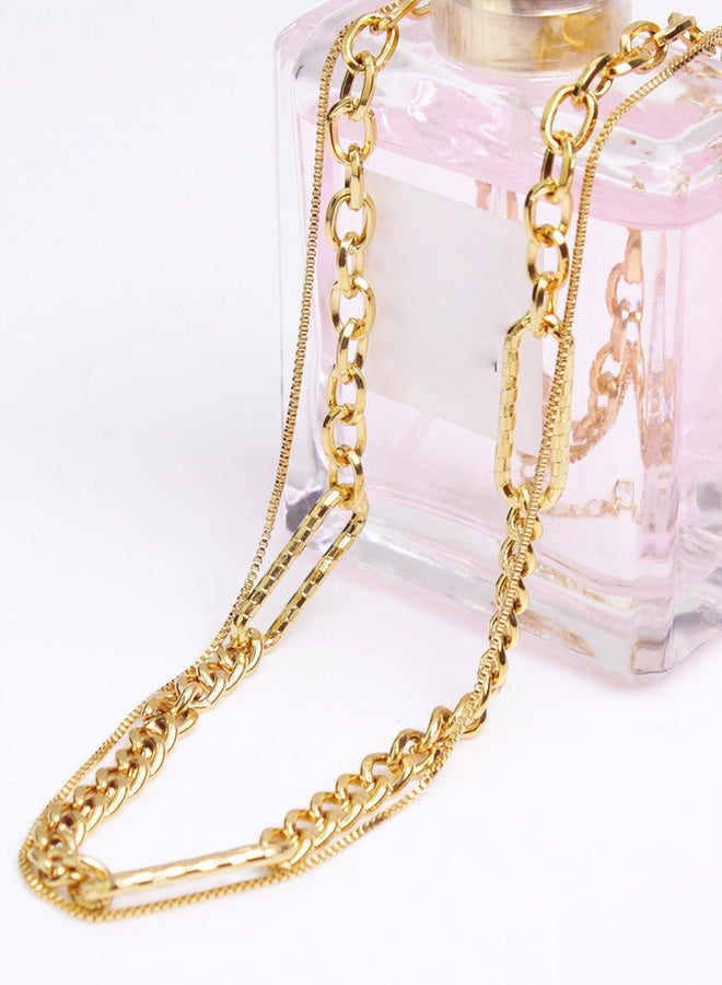 PORSTOO 18k Gold-plated Double-layer Cuban Chain Necklace For Men/Women (outer Chain 50cm+inner Chain 45cm), Versatile For Daily Wear | Best Gift Choice (party/wedding/birthday) - Image 5