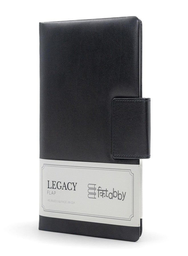 Kitabby - Legacy Flap - A5 Size - Hard Bound Notebook With A Magnetic Overlap - Padded Pu Soft Leather Cover Material - (Black), 192 Pages - Image 2