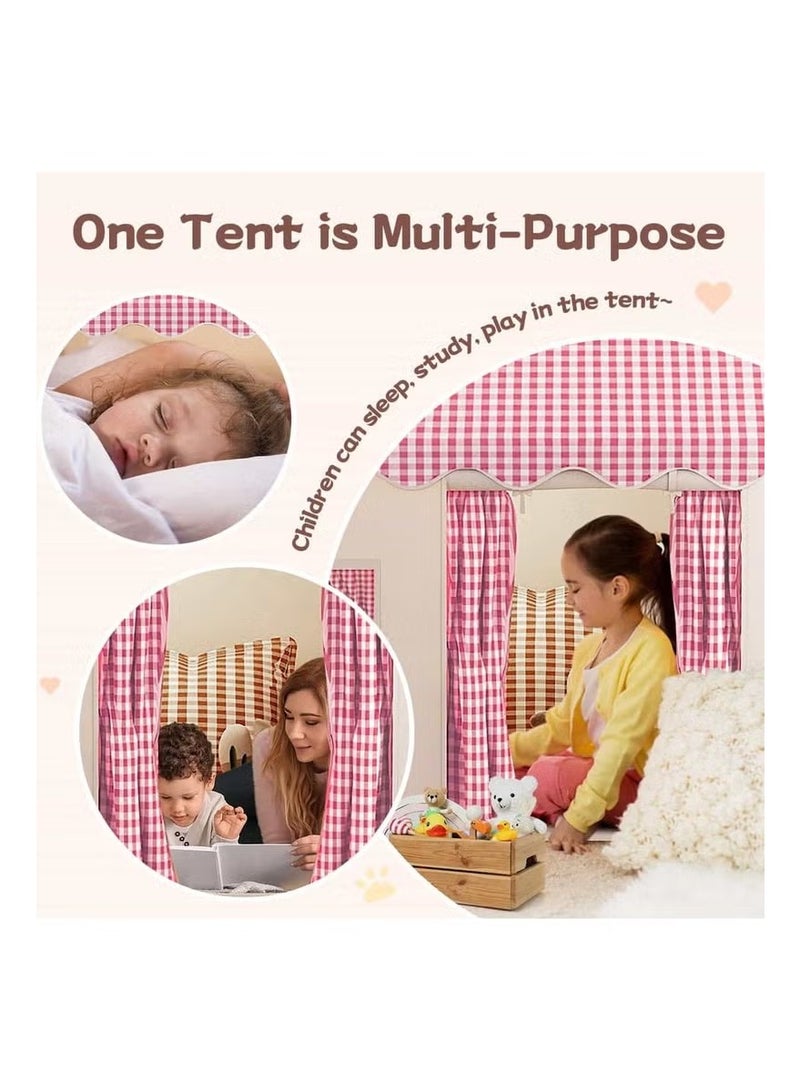 Realfrog Kids Tent Kids Play Tent House Toddler Indoor Outdoor Play House Tent Washable Foldable with LED Ball Light Banner Windows Reading Corner Activity Center Toys for Boys Girls Gifts For Kids 3+ Years - Image 5