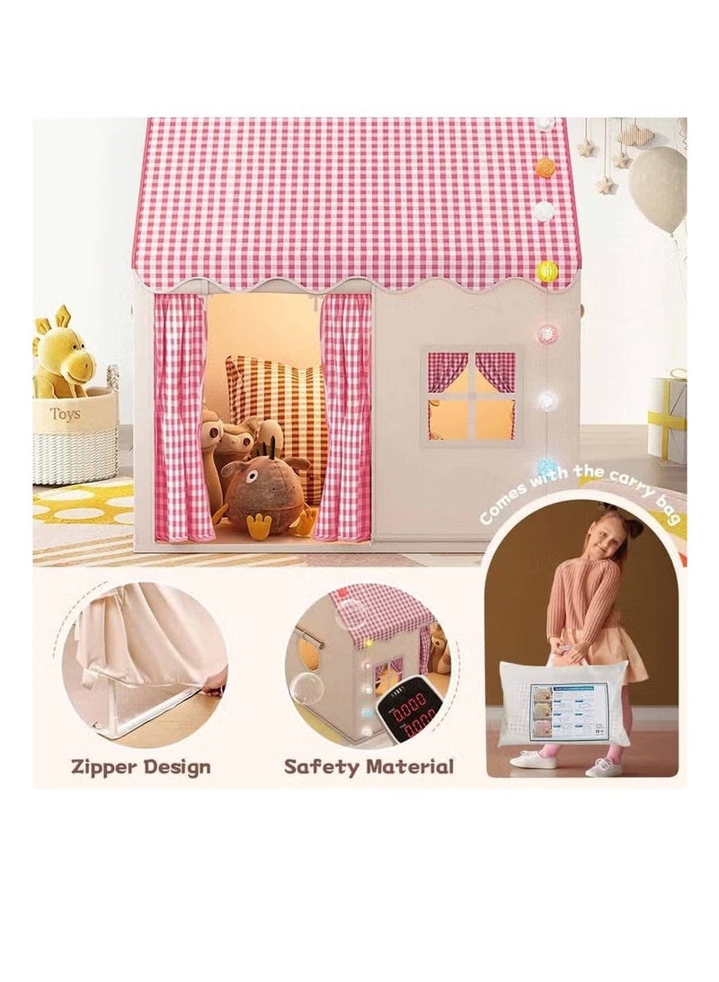 Realfrog Kids Tent Kids Play Tent House Toddler Indoor Outdoor Play House Tent Washable Foldable with LED Ball Light Banner Windows Reading Corner Activity Center Toys for Boys Girls Gifts For Kids 3+ Years - Image 3