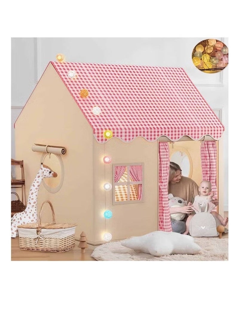 Realfrog Kids Tent Kids Play Tent House Toddler Indoor Outdoor Play House Tent Washable Foldable with LED Ball Light Banner Windows Reading Corner Activity Center Toys for Boys Girls Gifts For Kids 3+ Years - Image 2