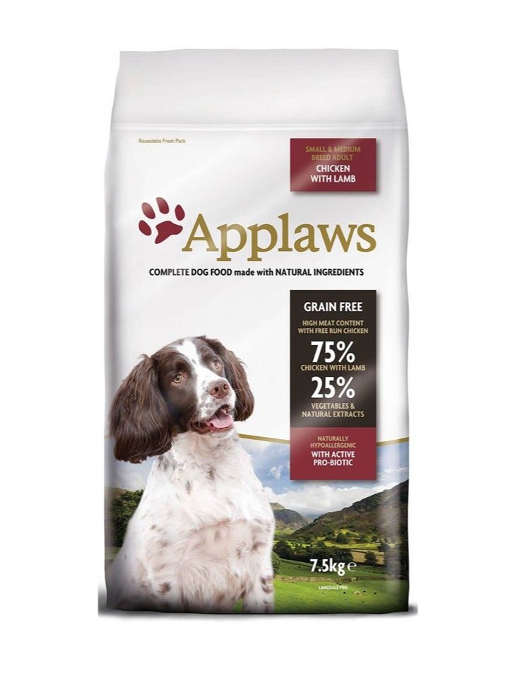 Applaws Chicken with Lamb Small & Medium Breed Adult Dry Dog Food 7.5kg