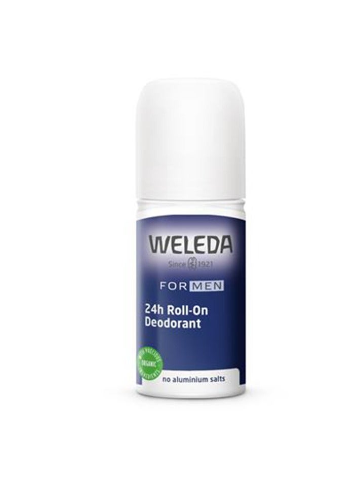 Men 24H Roll-On Deodorant (50 ml) – Natural Roll-On Deodorant for Long-Lasting Odor Protection, Aluminum Salt-Free