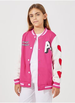 Styli Heart Print Slant Pocket Jacket  - Image 3
