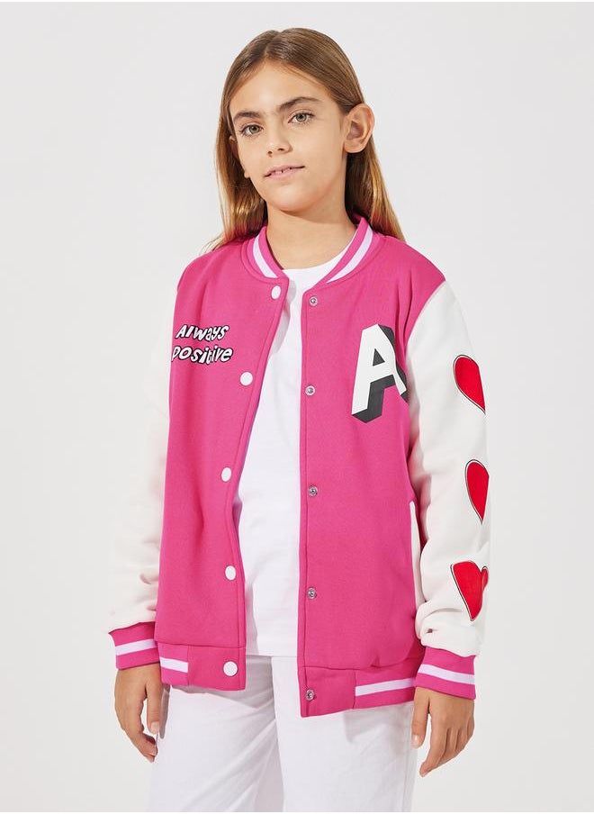 Styli Heart Print Slant Pocket Jacket  - Image 3