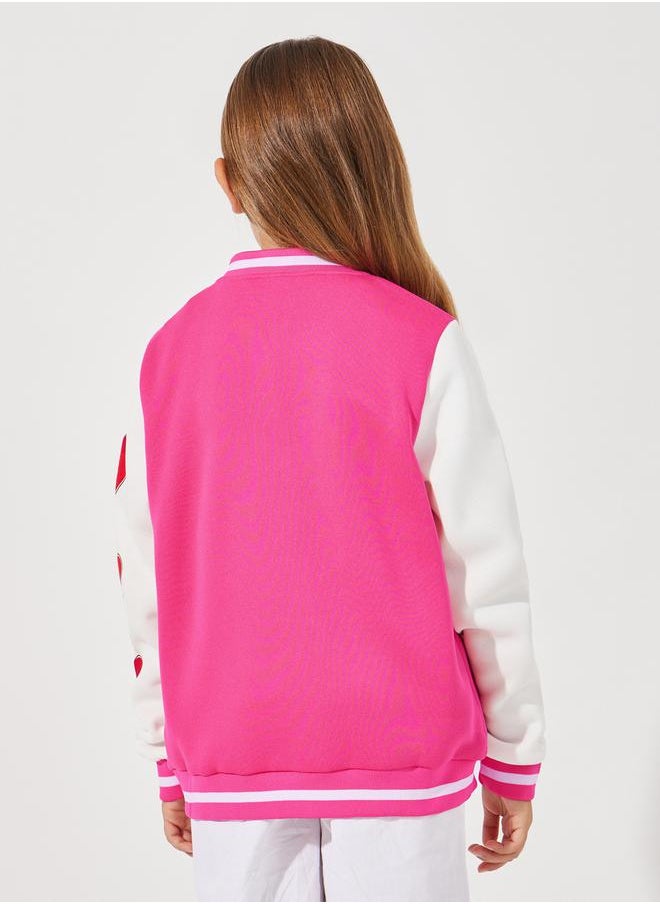 Styli Heart Print Slant Pocket Jacket  - Image 5