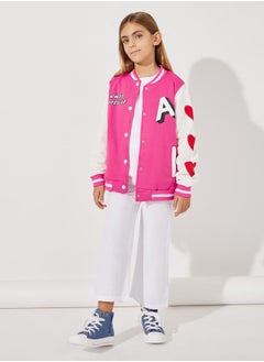 Styli Heart Print Slant Pocket Jacket  - Image 2