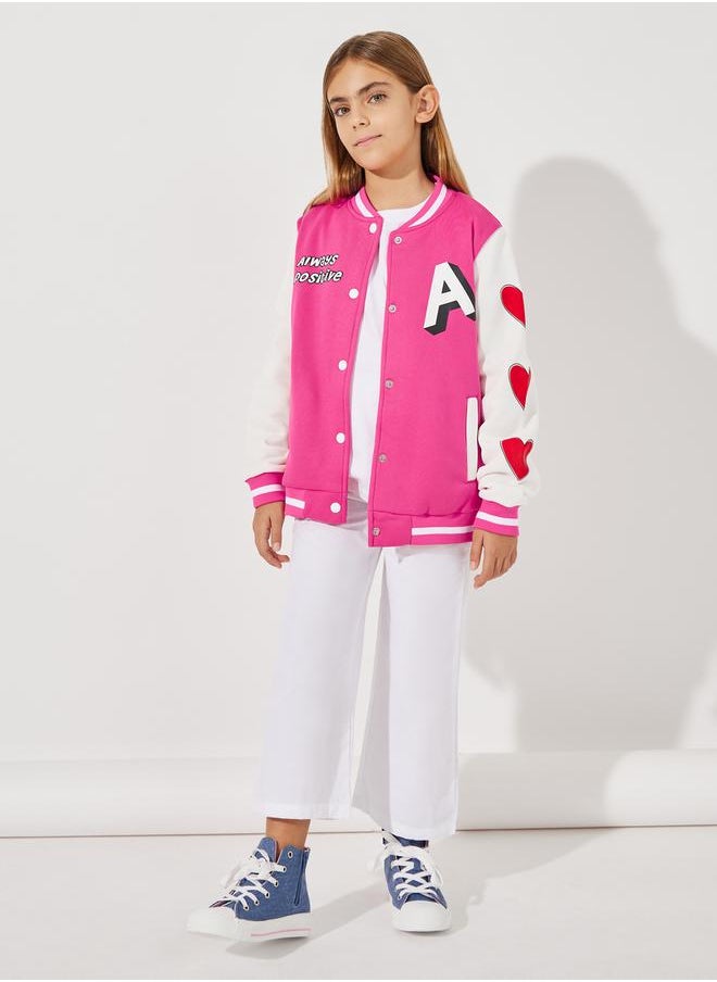 Styli Heart Print Slant Pocket Jacket  - Image 2