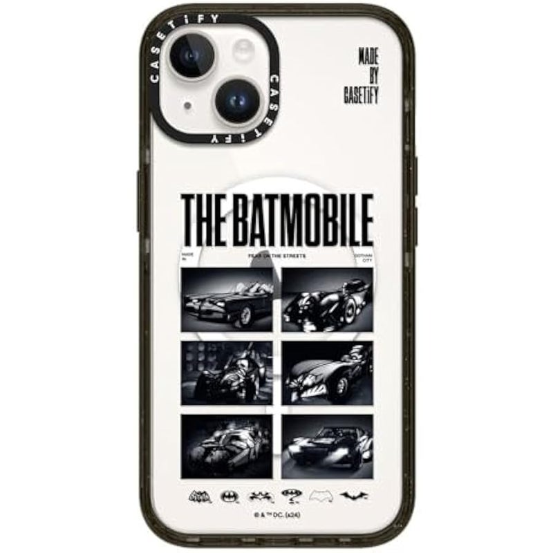 Casetify Impact iPhone 14 Case 【Batman Co-Lab / 4X Military Grade Drop Tested / 8.2ft Drop Protection/Compatible with Magsafe】 - The Batmobile - Clear Black - Image 1
